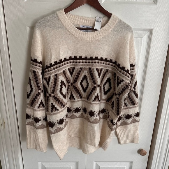 NWT Old Navy Cozy Fair Aisle Sweater Large Western Cowgirl - Picture 2 of 8